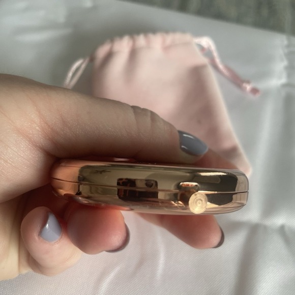 Happiness Looks Gorgeous On You Metallic Rose Colored Compact Double Mirror - Picture 5 of 7